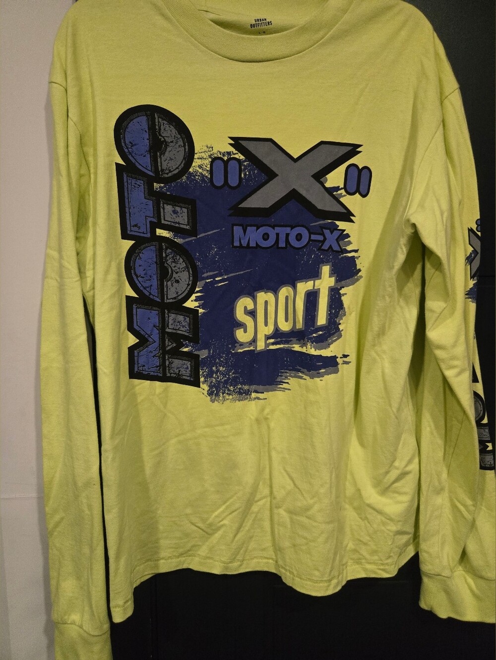Sport Long Sleeve Shirt Neon Yellow Urban Outfitters Moto Sport L EUC